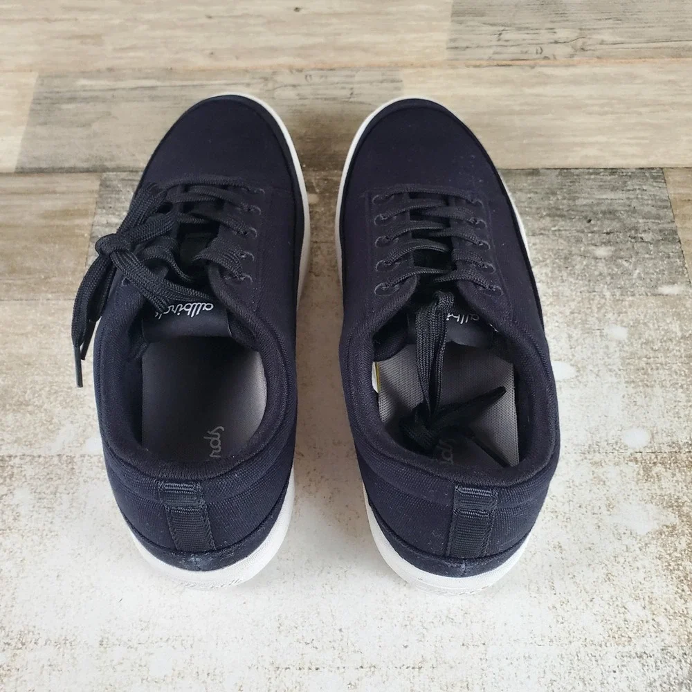 Allbirds Canvas Pacer Womens Shoes Sz 7 W Running Natural Black Lace Up Sneaker